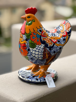 Hand-painted Mexican Talavera Rooster 9"tall
