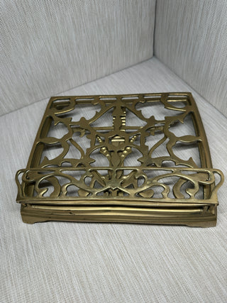 Solid Brass Folding Guest Book Stand Adjustable Tabletop Easel