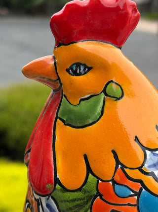 Hand-painted Mexican Talavera Rooster 9"tall