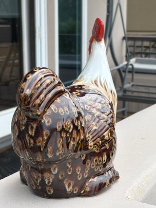Vtg. Ceramic Rooster Figurine Farmhouse Country Kitchen Decor 10"
