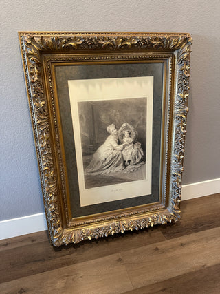 36x48 Ornate Gold Framed Art Print Le Petit Cadre Mother & Daughter