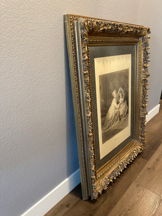 36x48 Ornate Gold Framed Art Print Le Petit Cadre Mother & Daughter