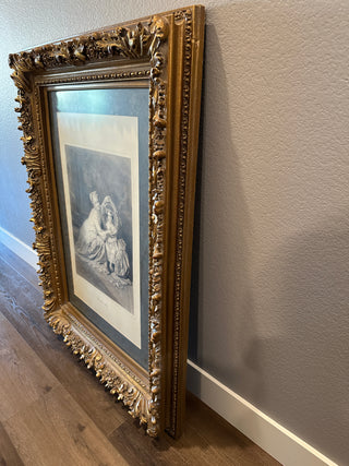 36x48 Ornate Gold Framed Art Print Le Petit Cadre Mother & Daughter
