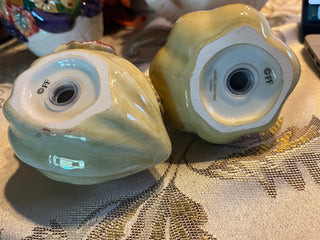(set of 2)Fitz and Floyds Harvest Pumpkin Salt and Pepper Shakers