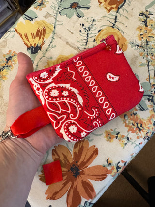 Handmade Coin bag- Red Bandanna  - RCD
