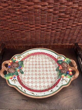 Fits and Floyd checkered pine cone dish