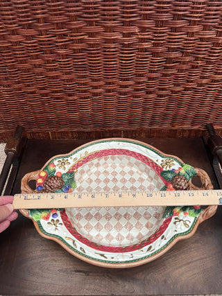 Fits and Floyd checkered pine cone dish
