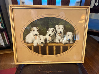 TL vtg Terrier print framed