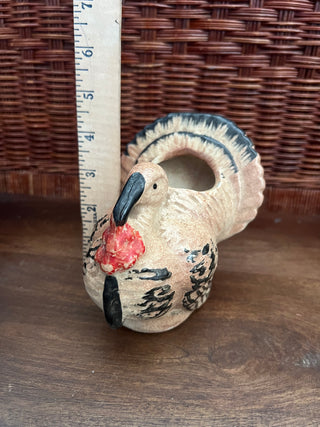 Vintage ceramic brown turkey planter