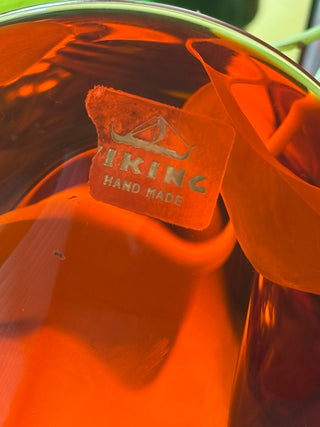 Viking Amberina 6 Petal Persimmon Pedestal Glows