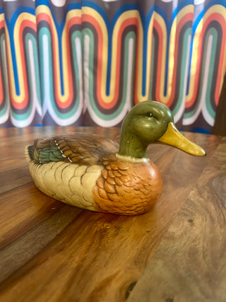 Vtg Hand-Painted Ceramic Mallard