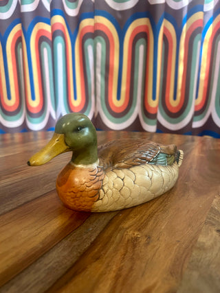 Vtg Hand-Painted Ceramic Mallard