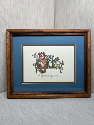 Set of 2 Robert Marble Signed Framed Prints Jammin & Friendship