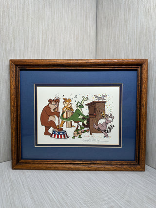 Set of 2 Robert Marble Signed Framed Prints Jammin & Friendship