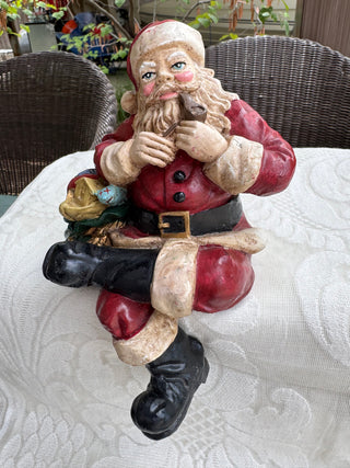 Vtg Resin Santa Shelf Sitter