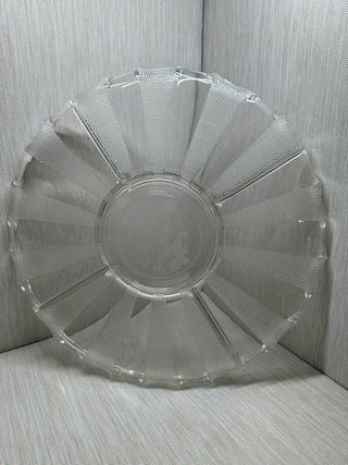 1940s Jeannette Clear Glass National Pattern 4 Section Divided Relish Platter