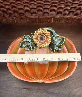 Vintage sunflower pumpkin dish