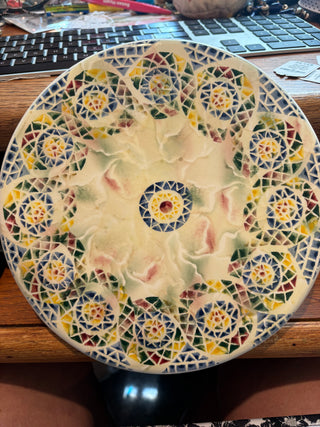 Italian hand painted cake platter -  8.5"