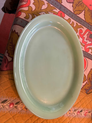 TL FireKing jadeite 9-inch oval plate