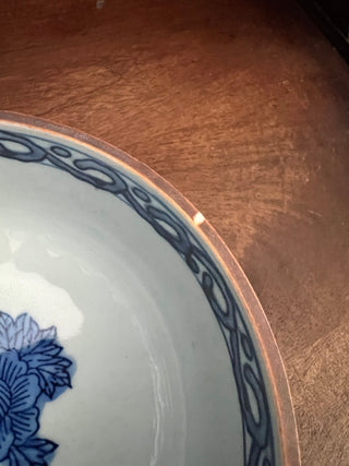 Vintage Japanese blue and orange bowl