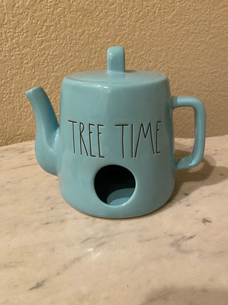 Rae Dunn ceramic teapot birdhouse Tree Time RCD