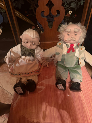 Vintage German Grandma & Grandpa Posable fabric dolls