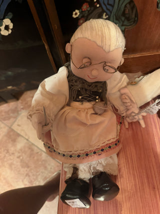Vintage German Grandma & Grandpa Posable fabric dolls