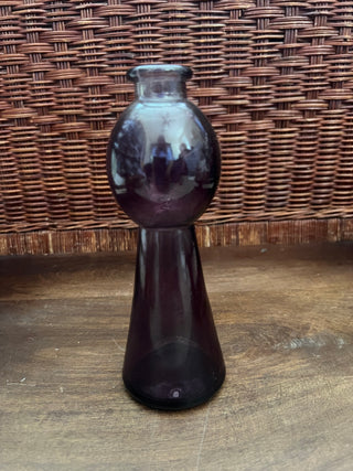 Purple bulb glass vase