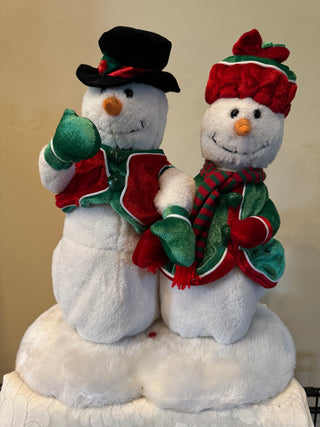 Animated Musical Mr & Mrs Snowmen