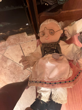 Vintage German Grandma & Grandpa Posable fabric dolls