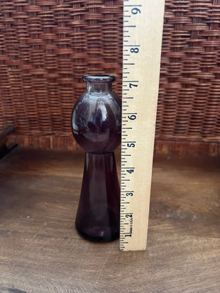 Purple bulb glass vase