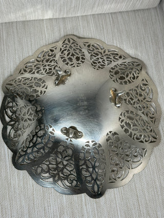 1940s International Silver Co Lovelace Pierced Footed Bowl EPNS 3516