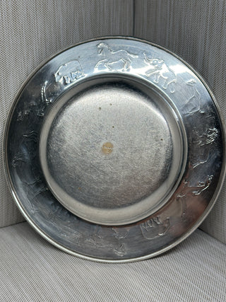 Silver Plated Animal Parade Menagerie Childs Porringer Bowl Vintage Napier