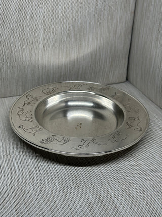 Silver Plated Animal Parade Menagerie Childs Porringer Bowl Vintage Napier