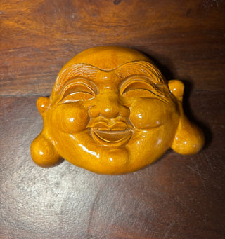Vtg hand carved wood Budai Hotei