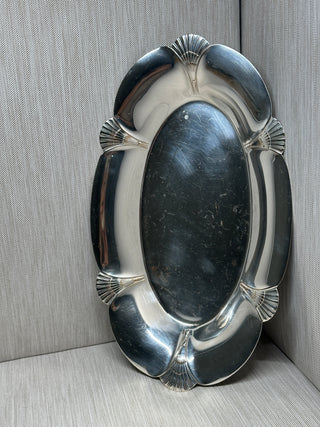 Rogers Silverplate Scalloped Serving Bowl — Art Deco Shell Motif, Pattern #4467