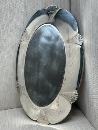 Rogers Silverplate Scalloped Serving Bowl — Art Deco Shell Motif, Pattern #4467