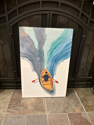 Motivational Rowboat Canvas Art 24” x 16”