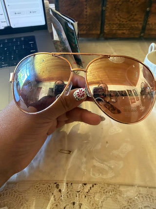 Sophie Paris sunglasses gold tone 400 UV Protection