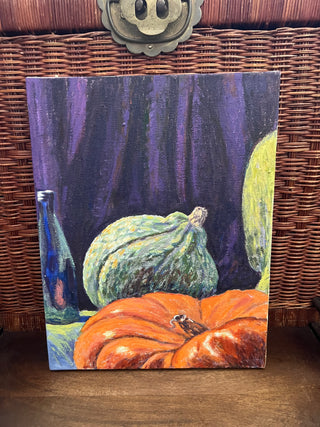 Original pastel fall pumpkin art