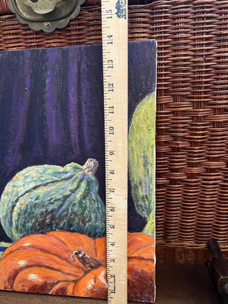 Original pastel fall pumpkin art