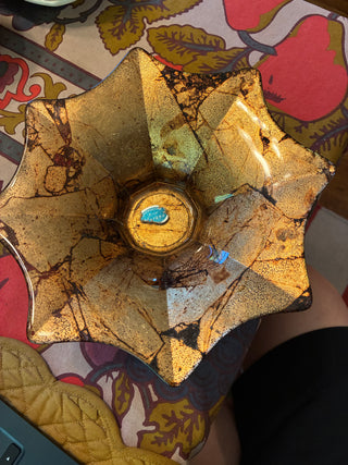 TL gilded Murano art glass bowl