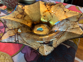 TL gilded Murano art glass bowl