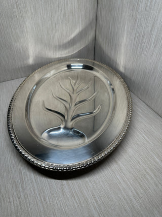 Wm. Rogers #810 "Tree of Life" Footed Meat/Turkey Carving Platter — Silverplate