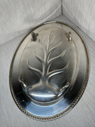 Wm. Rogers #810 "Tree of Life" Footed Meat/Turkey Carving Platter — Silverplate