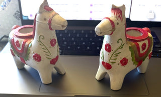 Dala Horses Candle holders by Holt Howard 1964 made Japan figurine Set