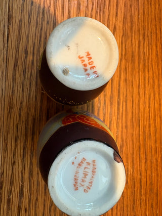 Vtg. Hand painted mini porcelain vases - set of 2