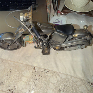Rare Hand Made Metal Craft Model Display Biker Decor Chopper, Motorcycle