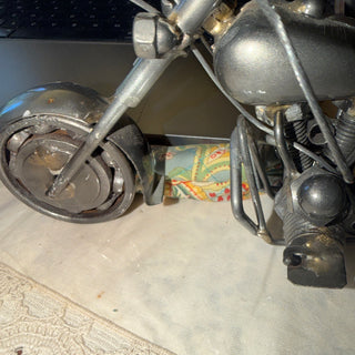 Rare Hand Made Metal Craft Model Display Biker Decor Chopper, Motorcycle
