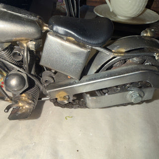 Rare Hand Made Metal Craft Model Display Biker Decor Chopper, Motorcycle